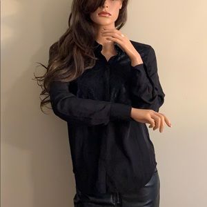 Prabal Gurung for Target Black Lace Button Up Sz M